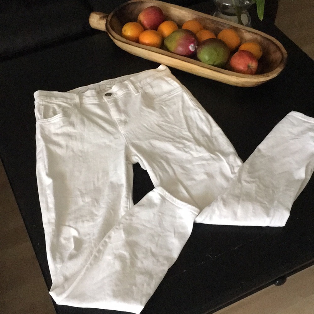 Goldsign white stretchy jeans